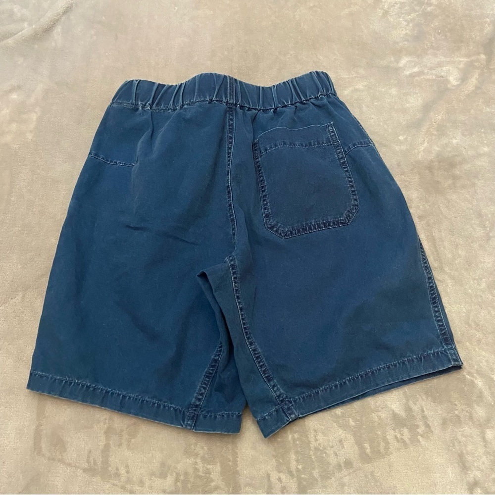 A.P.C. Youri Blue Cotton Denim Elastic Waist Drawstring Bermuda Shorts -  3381 - Picture 9 of 11